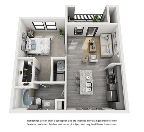 The Flats at Shadowglen Apartments in Manor, TX Studio Floor Plan
